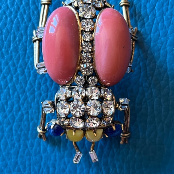 Vintage IRADJ MOINI Large Beetle Insect Bug Brooch Pin Costume Jewelry - Picture 3 of 11